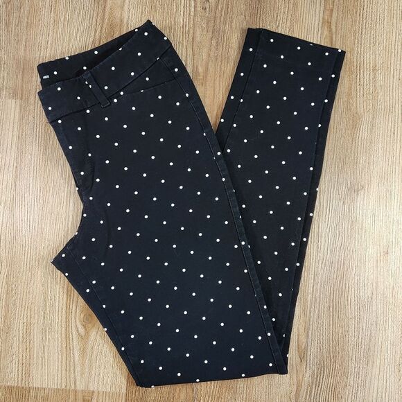 ☔️💜Old Navy Black w/White Polka Dot Pixie Pants Size 6 Tall - Picture 2 of 13